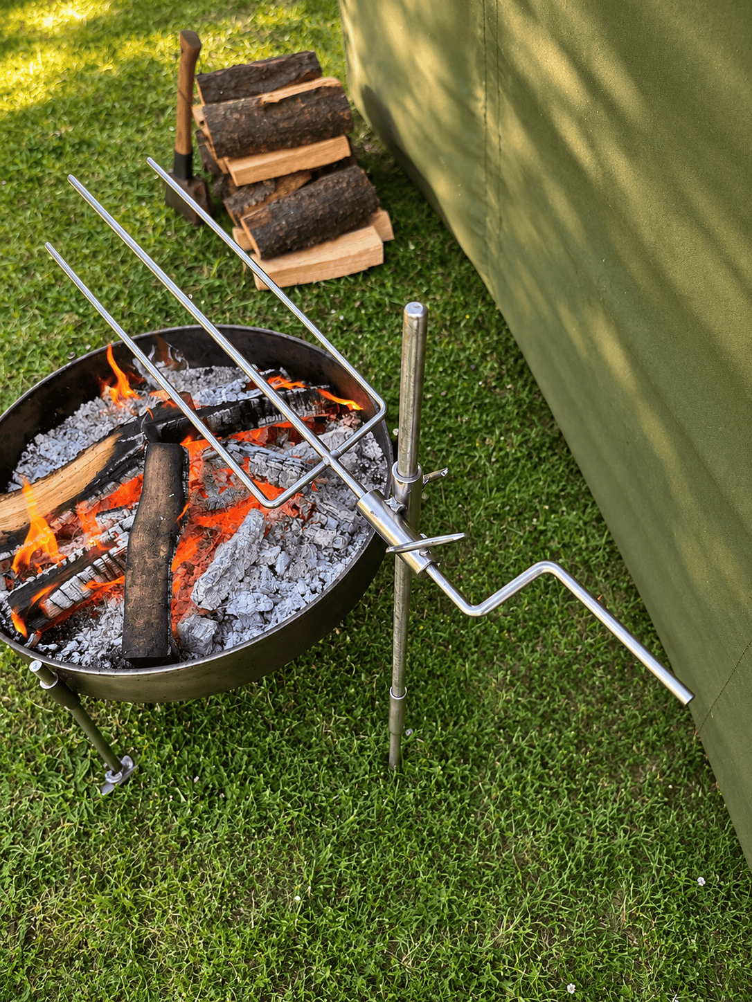 Spit Roast Rotisserie Stainless Steel for Large Fire Anchors - 35/50cm Cook Stations