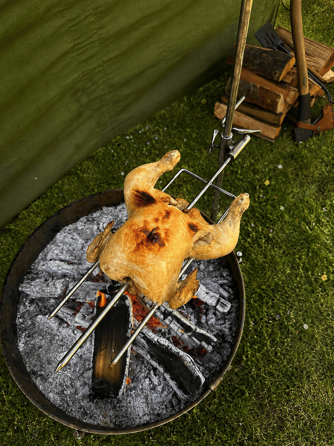 Spit Roast Rotisserie Stainless Steel for Large Fire Anchors - 35/50cm Cook Stations