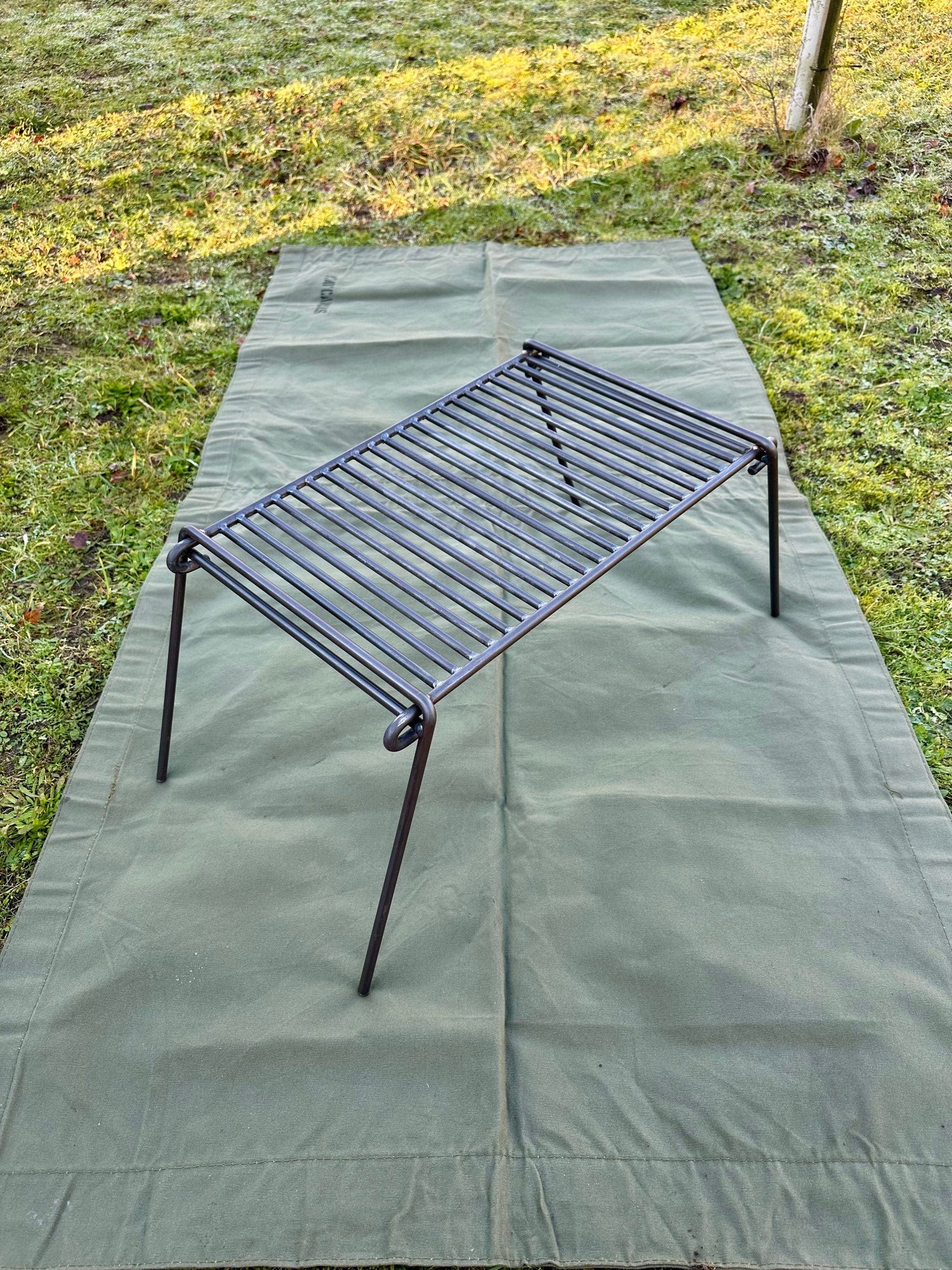 Folding bbq grill ideal for Camping  bushcraft robust and heavy gauge steel