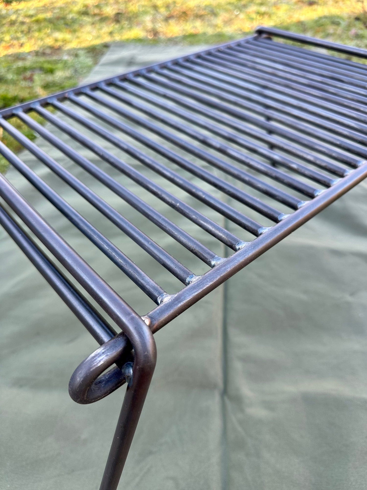 Folding bbq grill ideal for Camping  bushcraft robust and heavy gauge steel