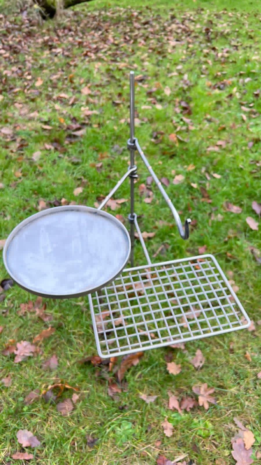 Stainless steel Large Fire Anchor. Campfire Swing Arm for Open Fire BBQ Cooking