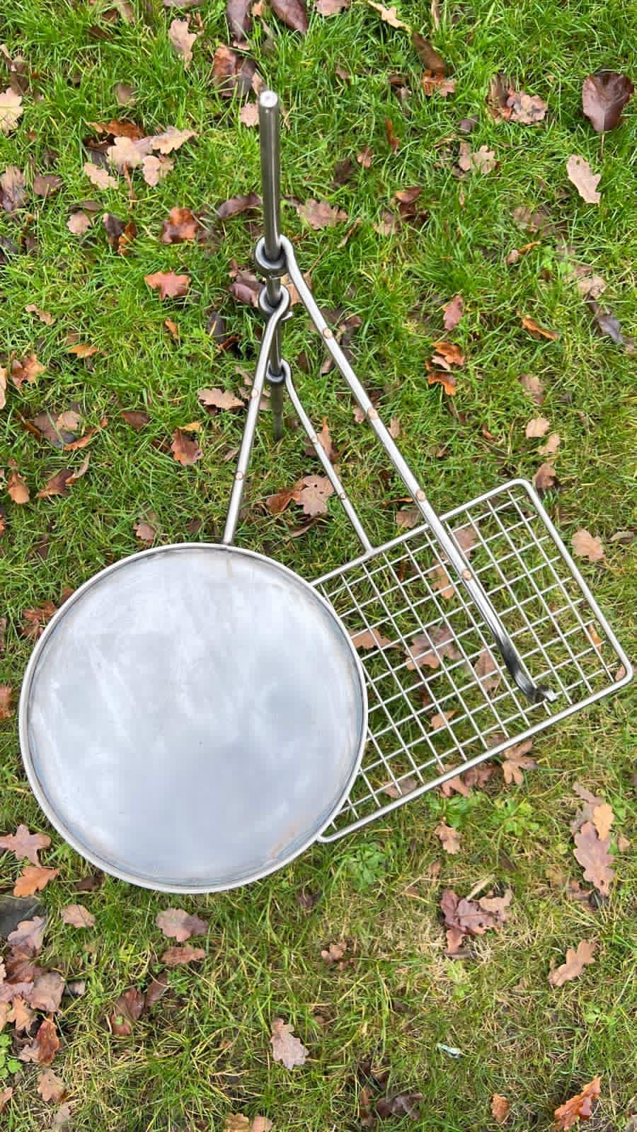 Stainless steel Large Fire Anchor. Campfire Swing Arm for Open Fire BBQ Cooking