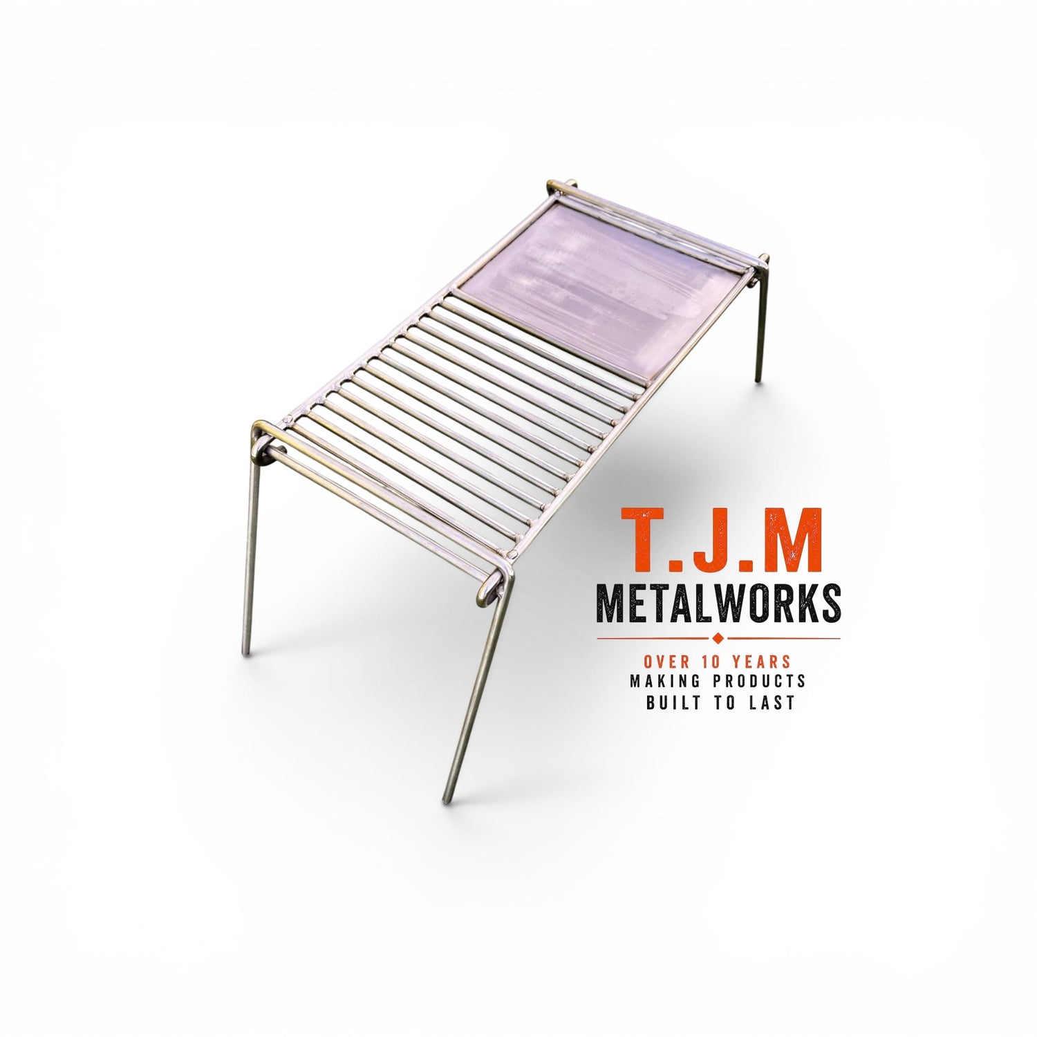 Stainless Steel Camp Grill with Skillet Plate - Folding Camp Grill