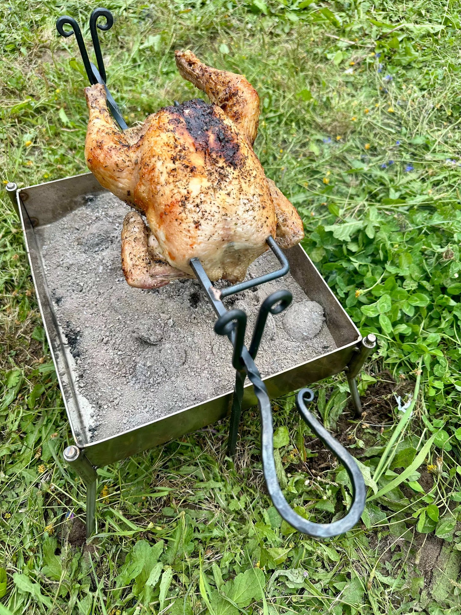 Portable Spit Rotisserie made from the Blacksmith workshop