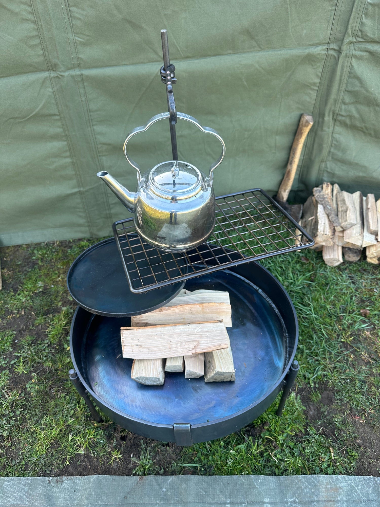 Fire Pit 50 Cook Station Portable Fire Pit BBQ Set