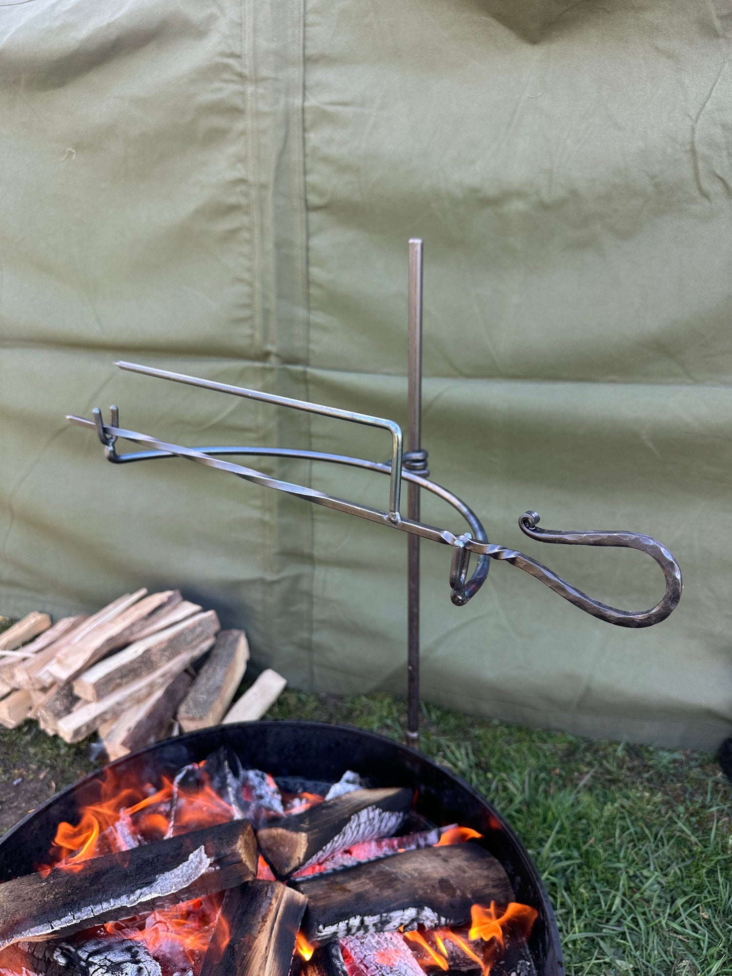Spit roast and holder