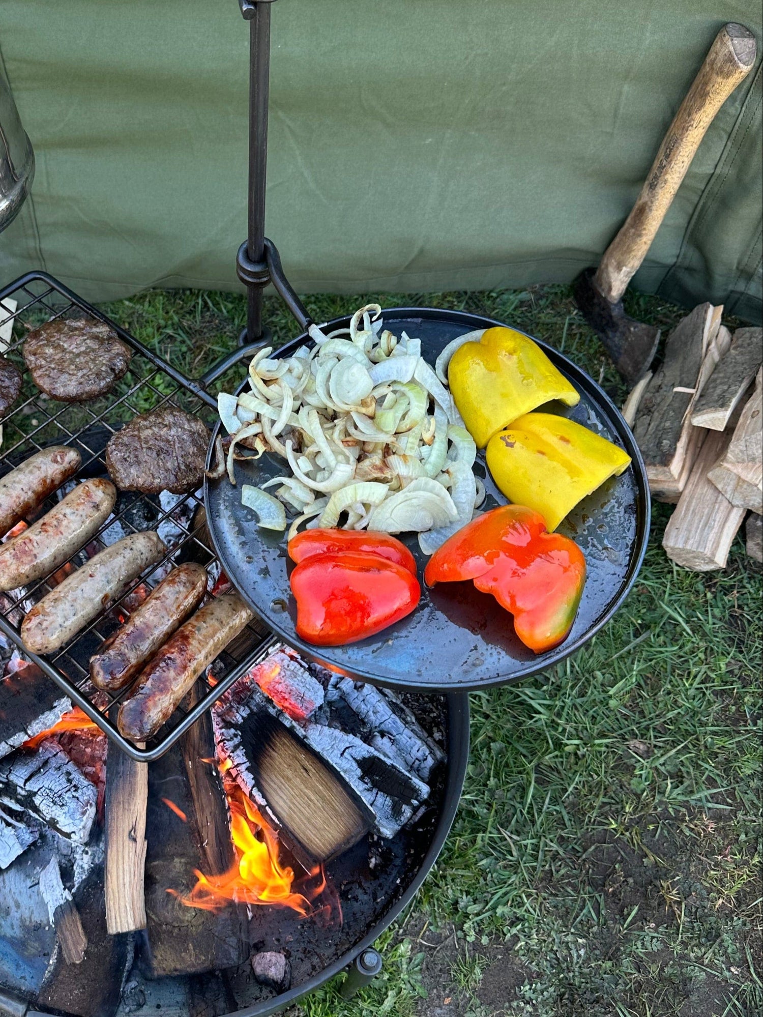 Skillet arm for the fire anchors