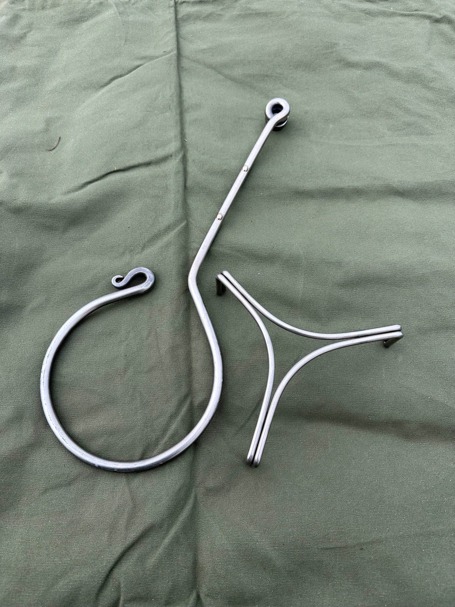 Premium Stainless Steel Hand Forged Fire Anchor Swing Arm – Heritage Campfire Cooking
