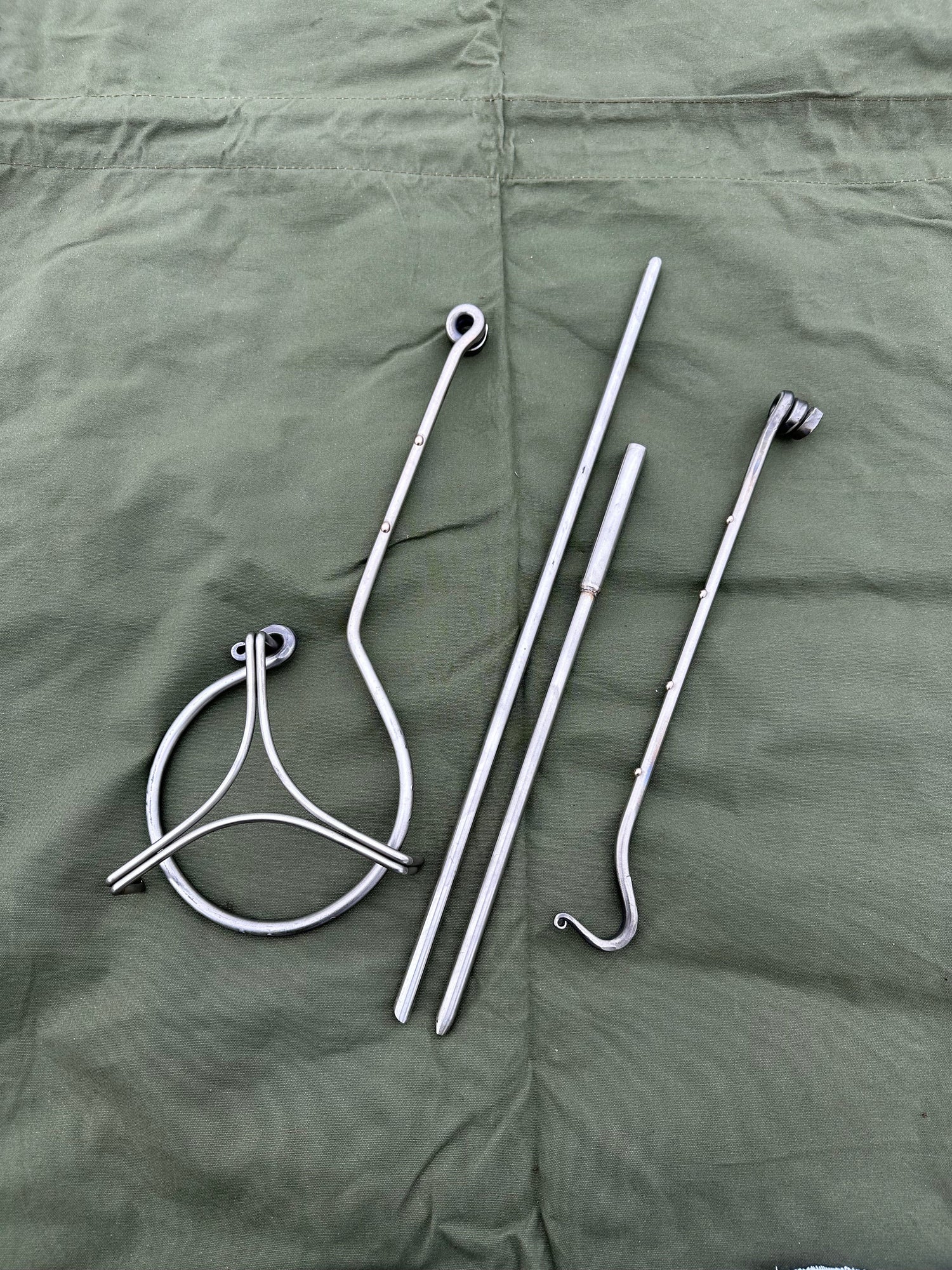 Premium Stainless Steel Hand Forged Fire Anchor Swing Arm – Heritage Campfire Cooking