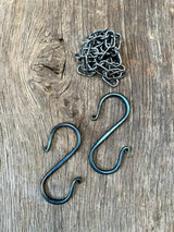 Blacksmith Forged hooks with chain