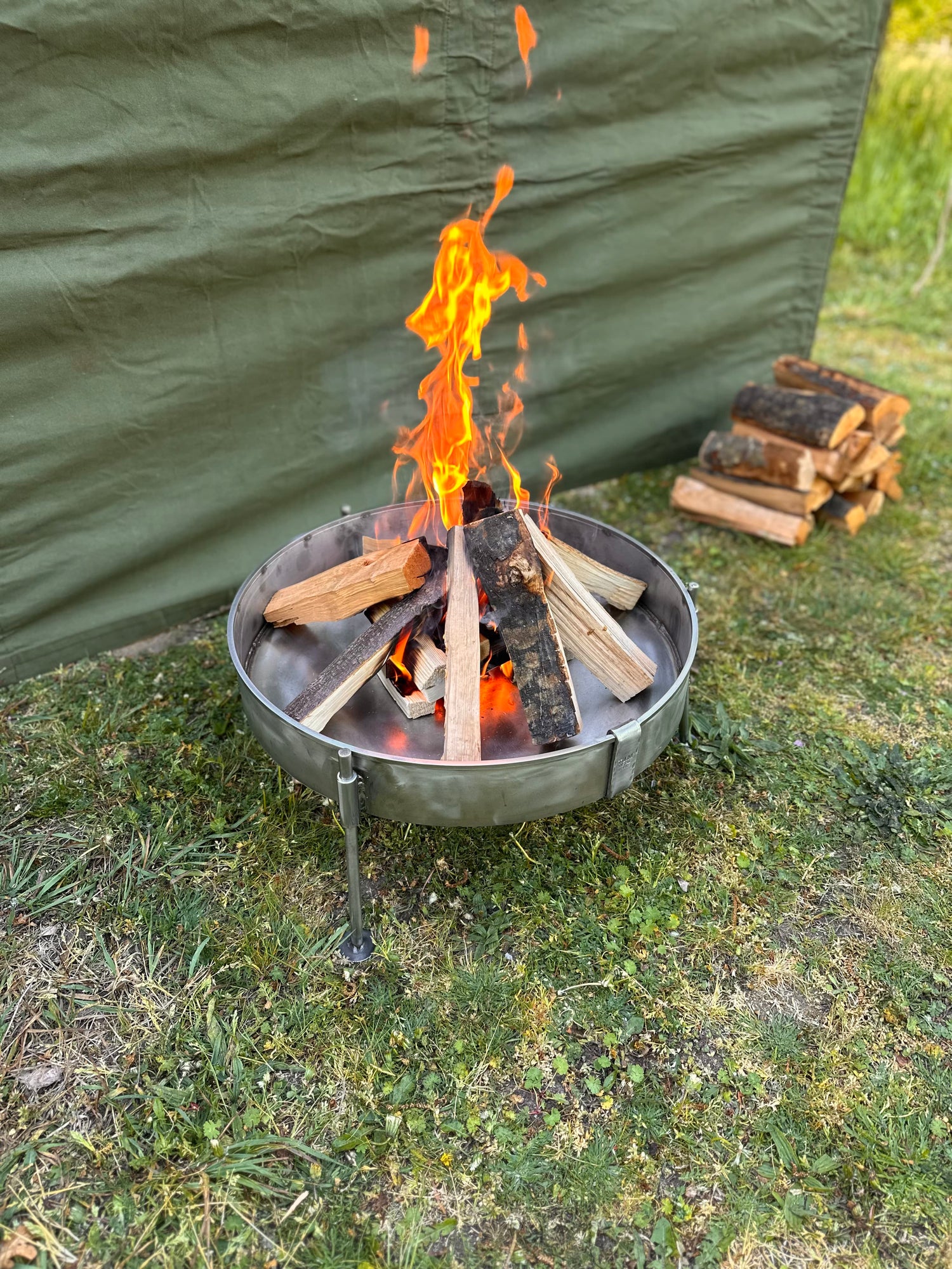 50cm Stainless Steel Fire Pit Low Grounded for Folding Grills