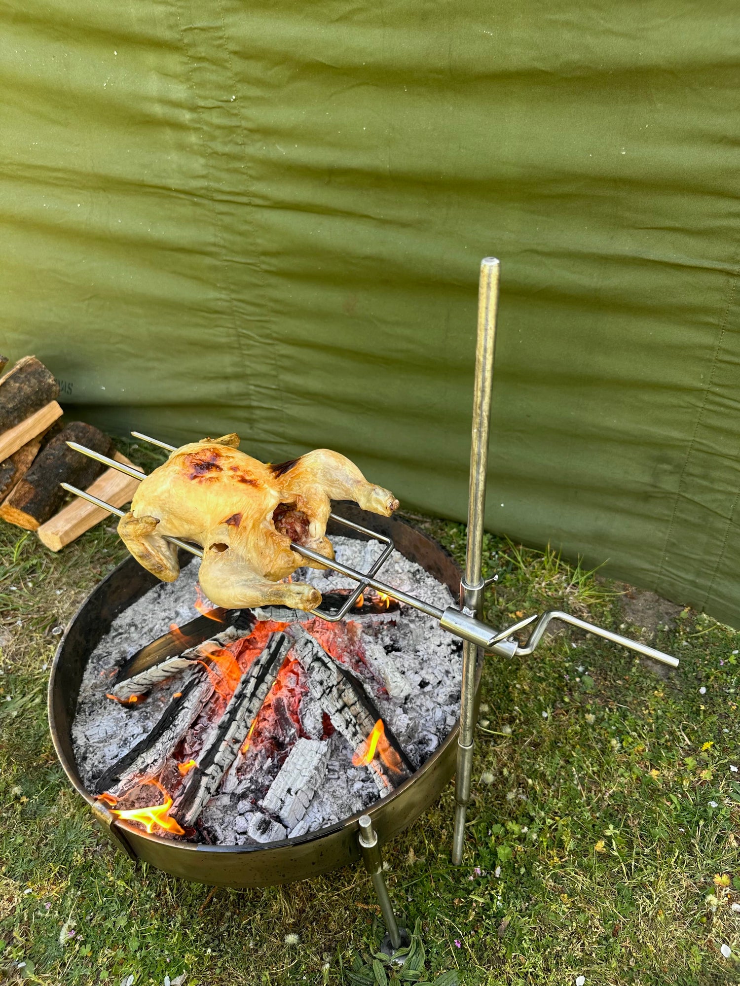 Spit Roast Rotisserie Stainless Steel for Large Fire Anchors - 35/50cm Cook Stations