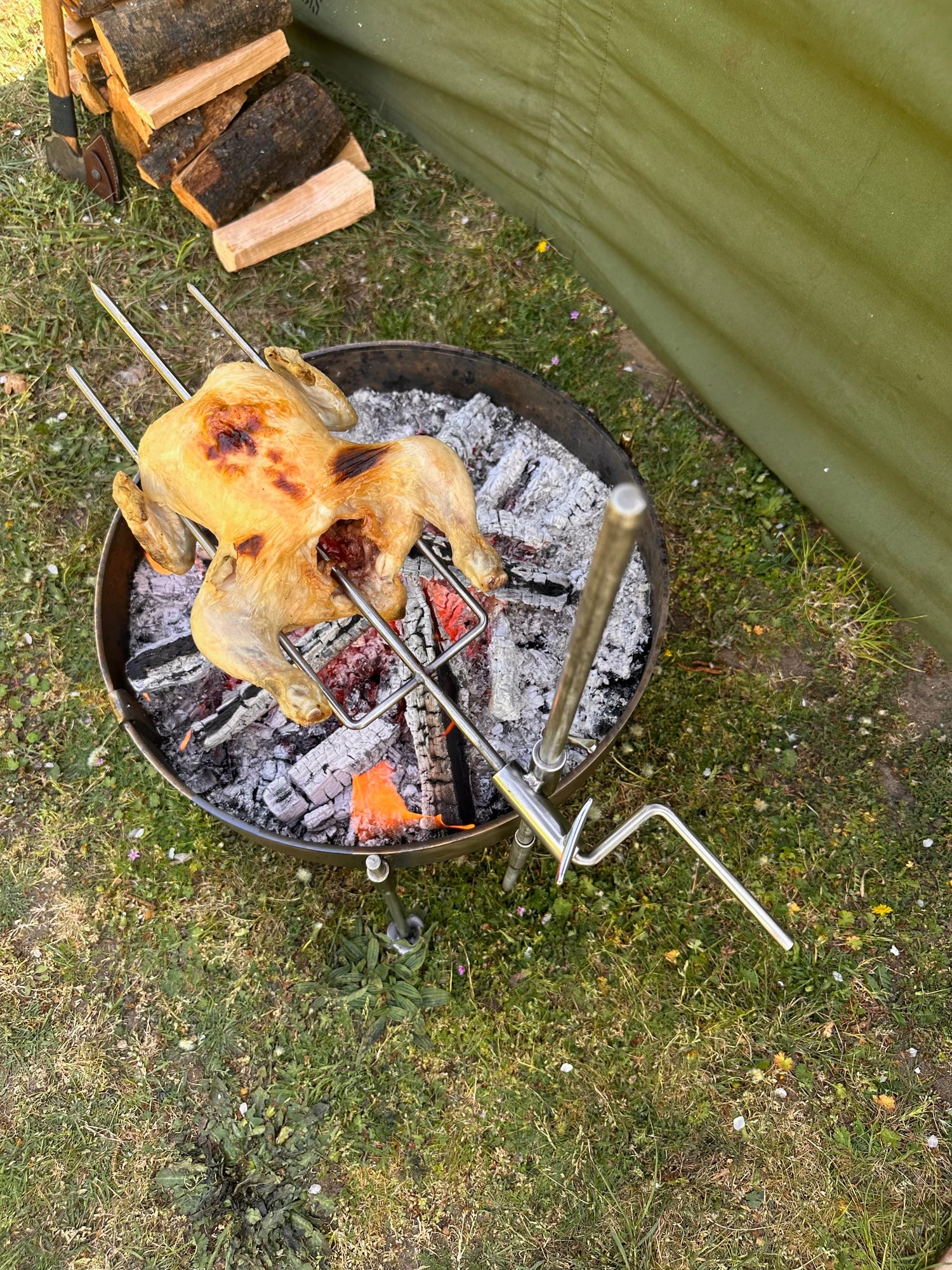 Spit Roast Rotisserie Stainless Steel for Large Fire Anchors - 35/50cm Cook Stations