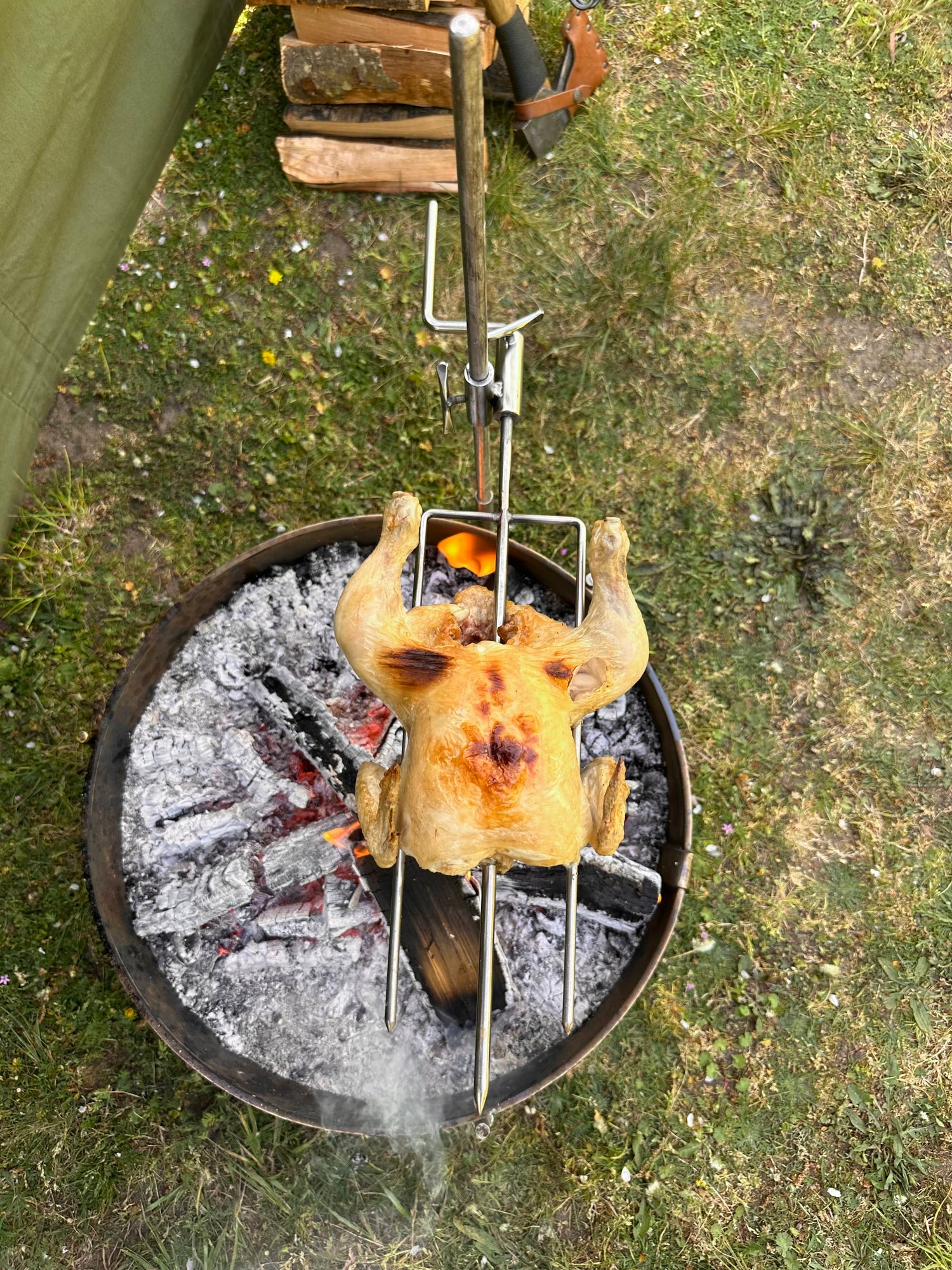 Spit Roast Rotisserie Stainless Steel for Large Fire Anchors - 35/50cm Cook Stations