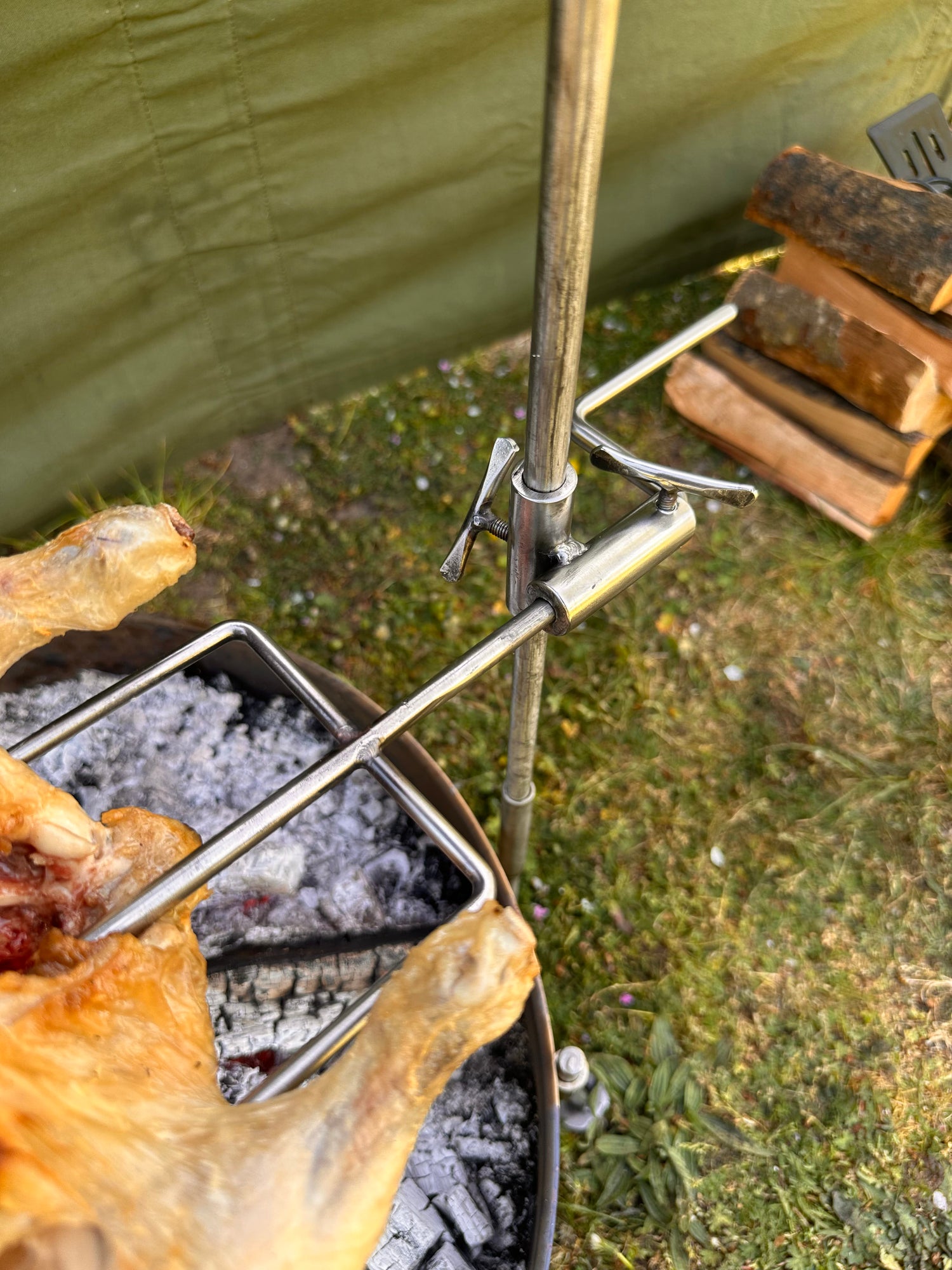 Spit Roast Rotisserie Stainless Steel for Large Fire Anchors - 35/50cm Cook Stations