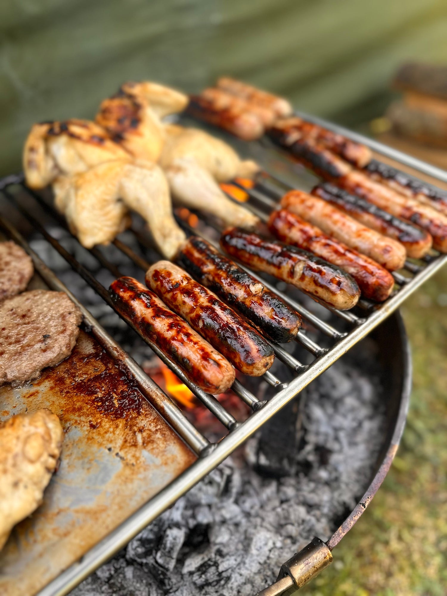 NEW Stainless Steel Base Camp Grill with Skillet Plate ideal for large groups