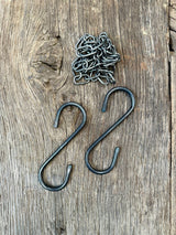 Steel Hooks with self colour steel chains