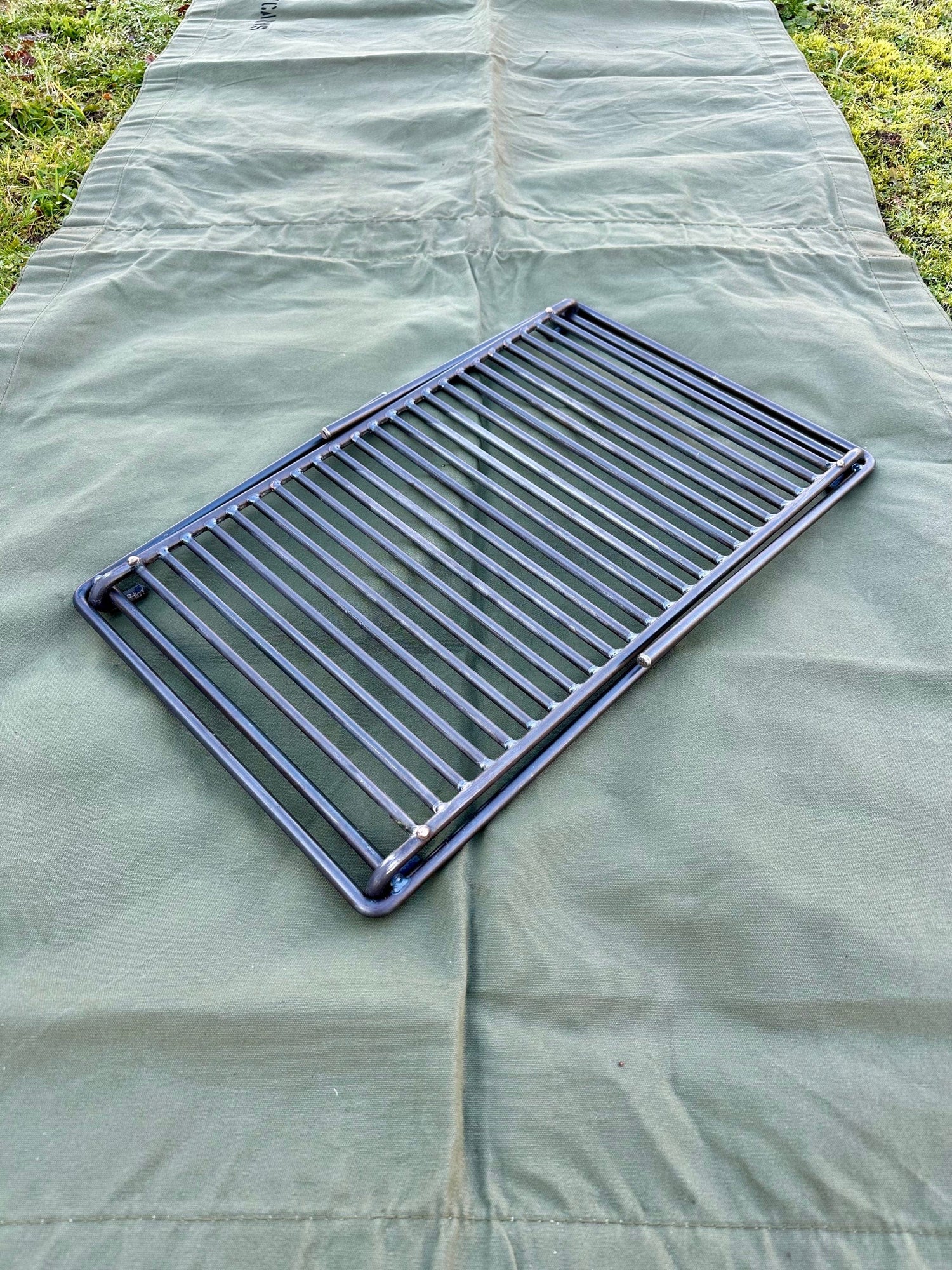 Folding bbq grill ideal for Camping  bushcraft robust and heavy gauge steel