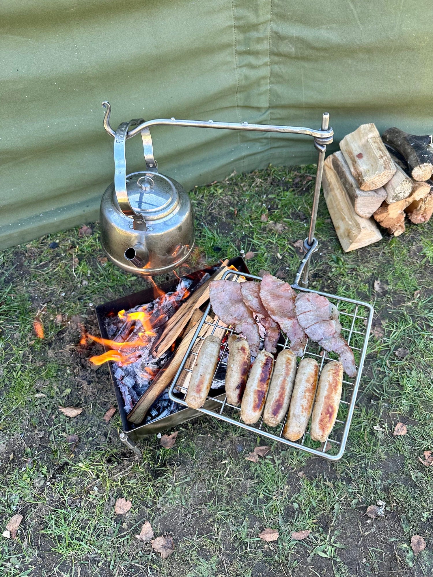 Stainless Steel Original Grill Mini Fire Anchor. Grilling, Hanging pots and kettles lightweight and ideal for Backpacking