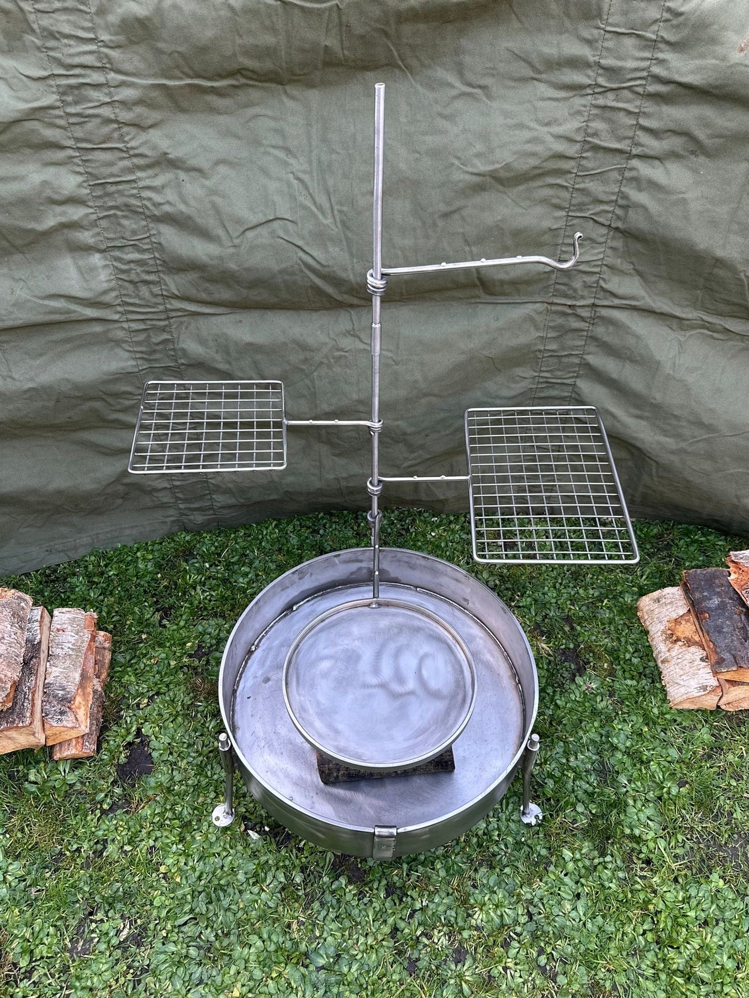 Premium Stainless Steel Skillet Arm for Large Fire Anchors (12mm Pole)