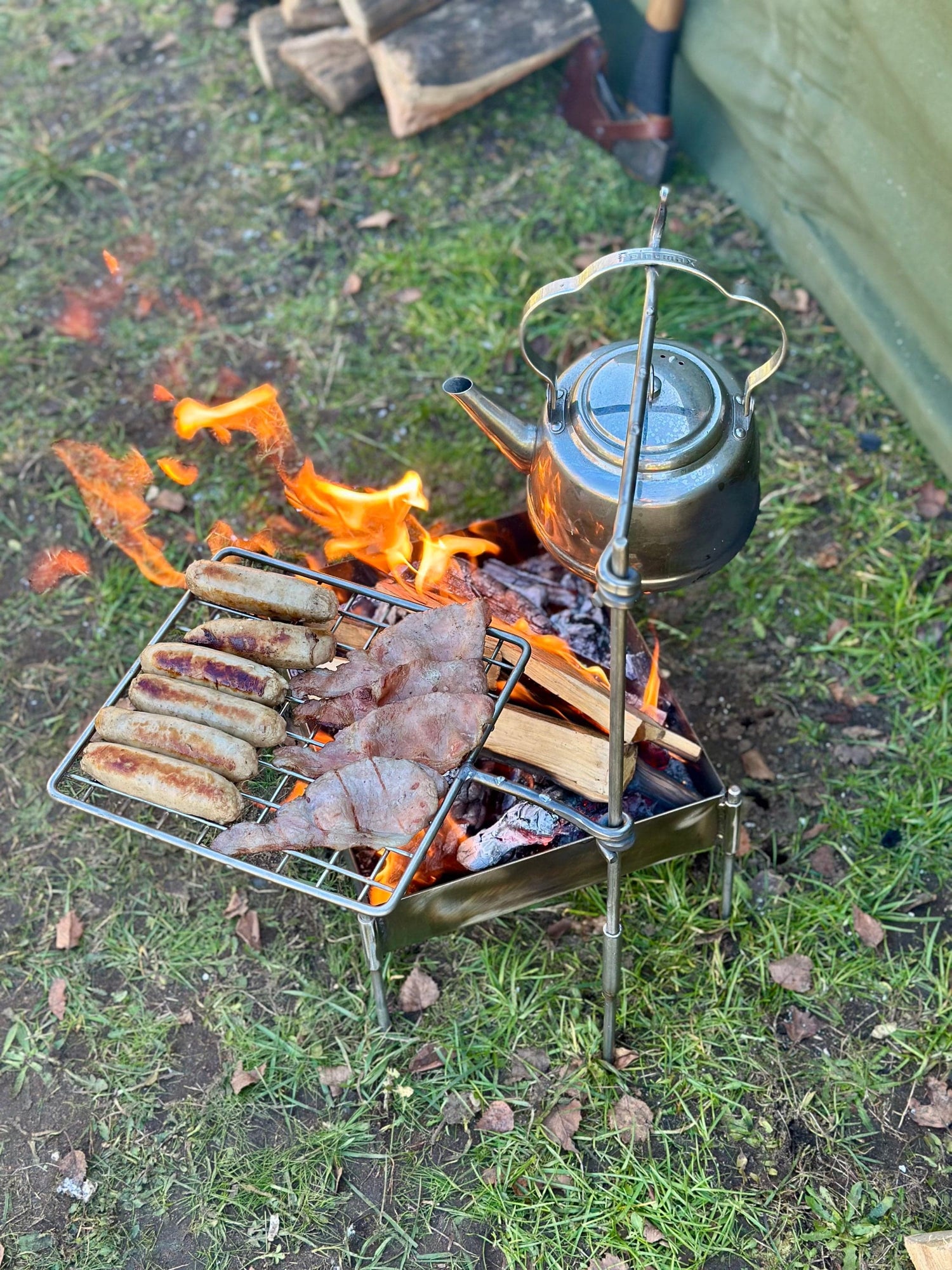 Stainless Steel Original Grill Mini Fire Anchor. Grilling, Hanging pots and kettles lightweight and ideal for Backpacking