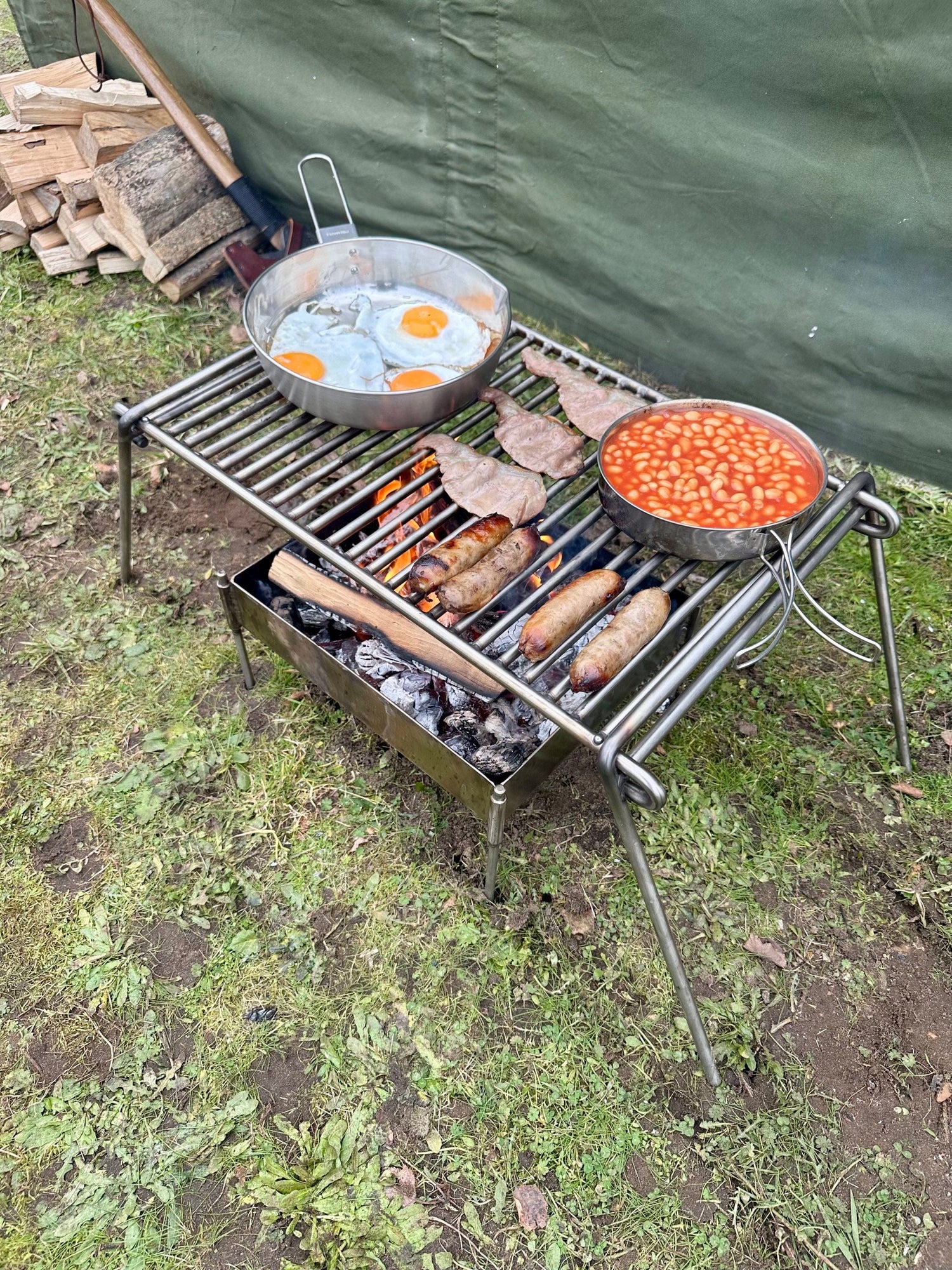 stainless steel bbq camping grill