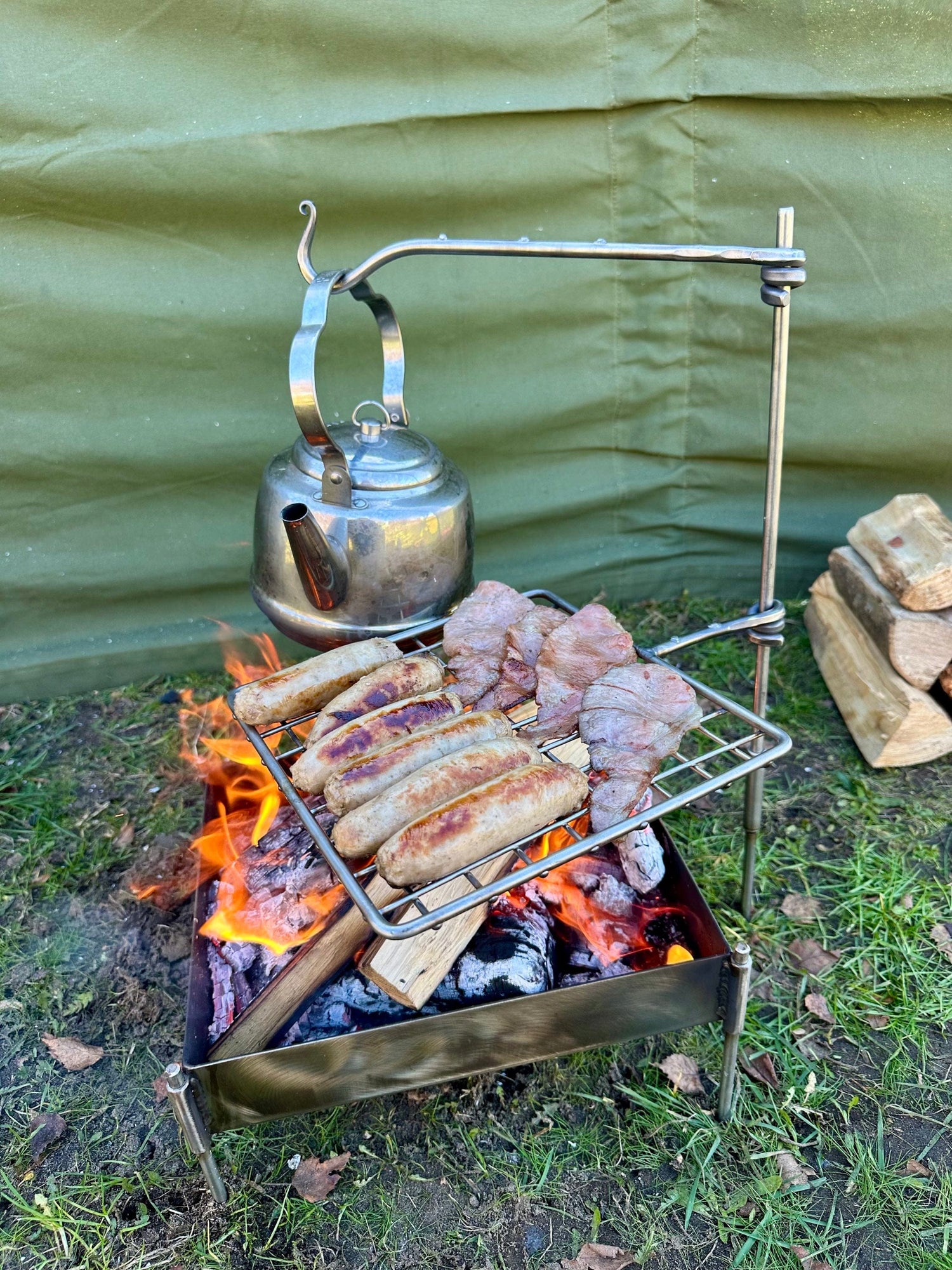 Stainless Steel Original Grill Mini Fire Anchor. Grilling, Hanging pots and kettles lightweight and ideal for Backpacking