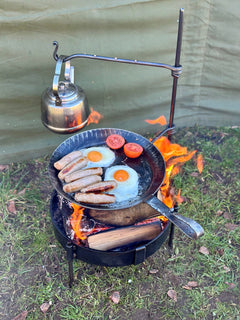 Large 2 Arm Pan Fire Anchor. Portable BBQ Setup. Hanging Pots, Kettles, Frying