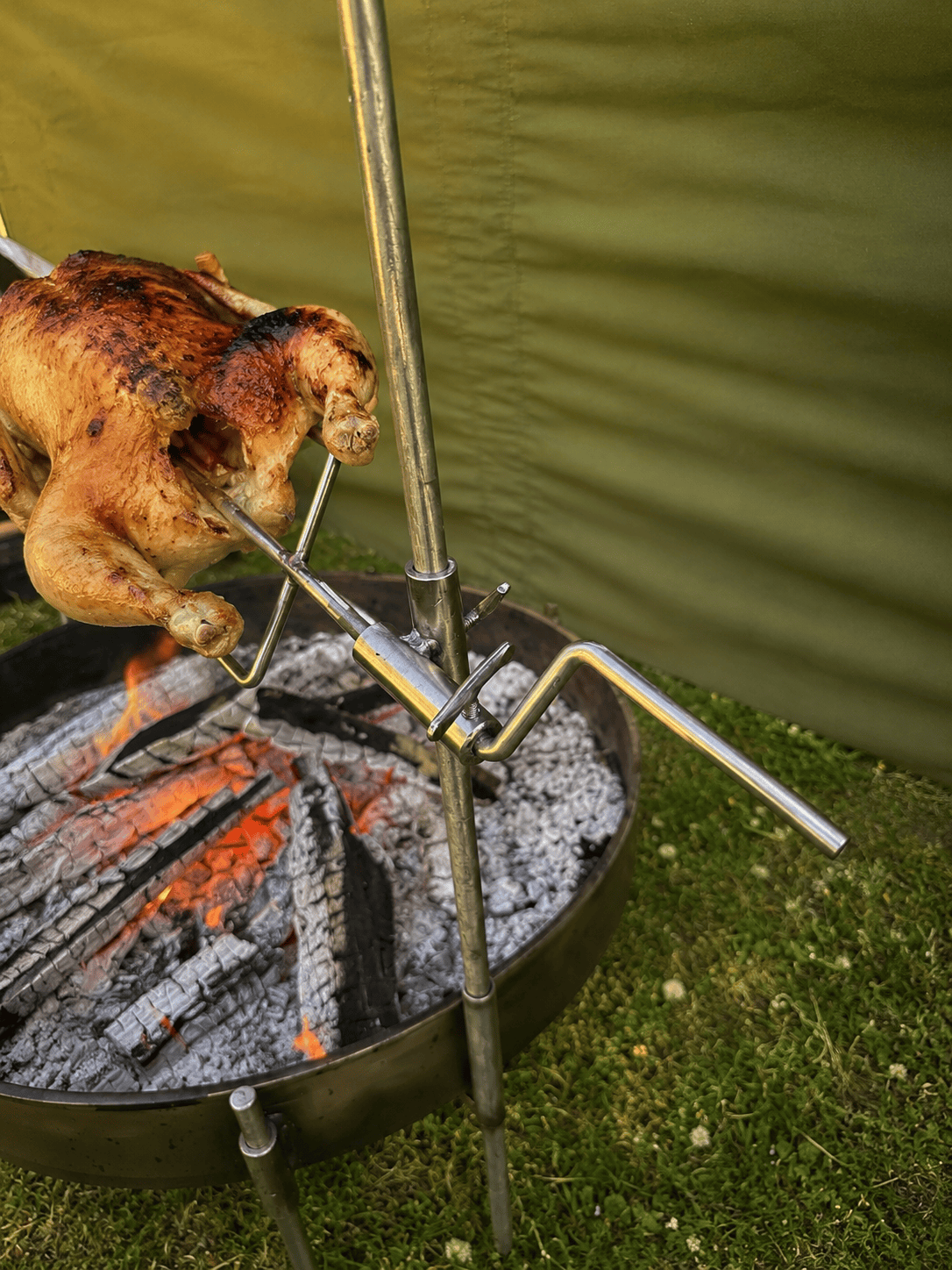 Spit Roast Rotisserie Stainless Steel for Large Fire Anchors - 35/50cm Cook Stations