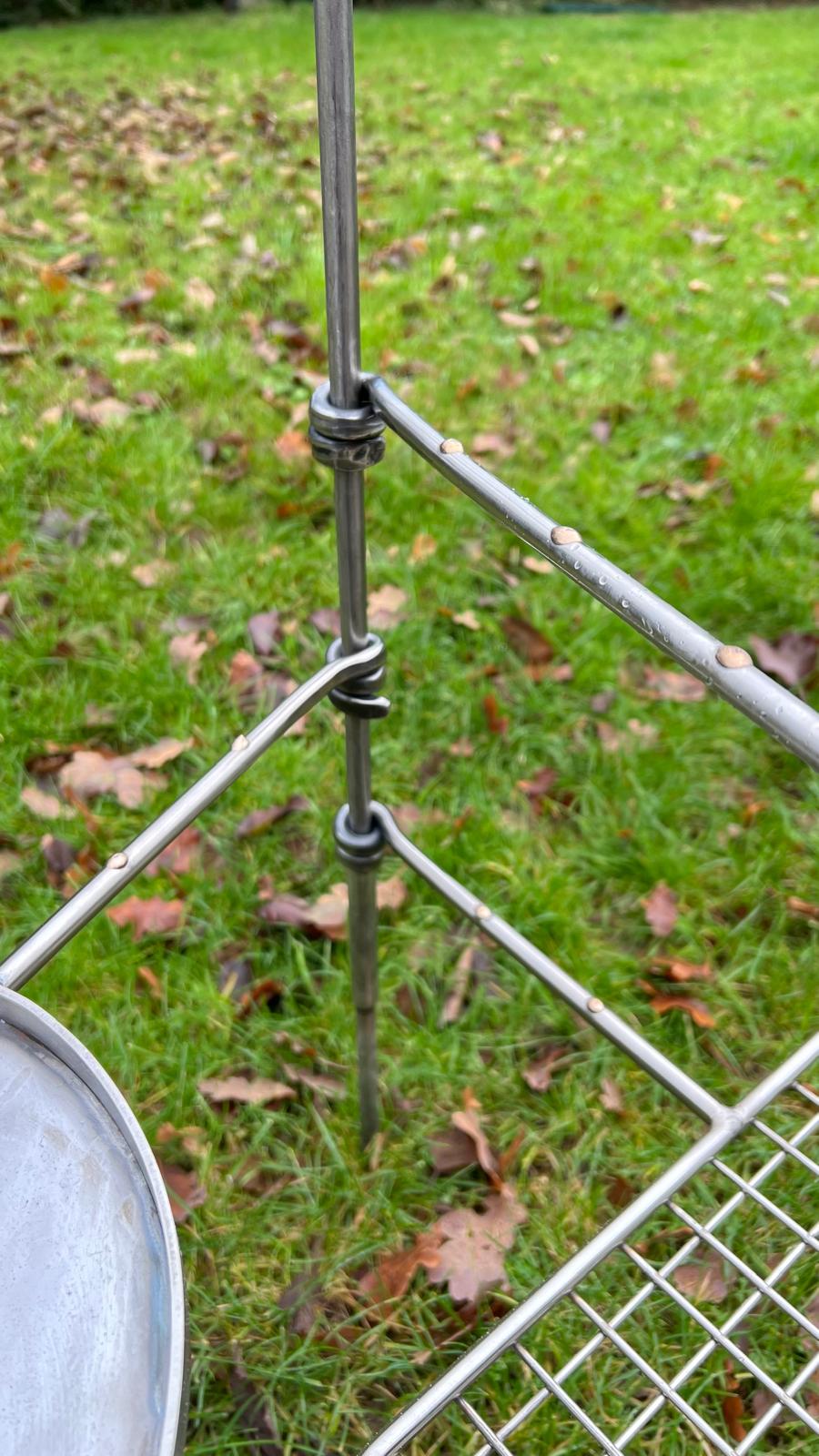 Stainless steel Large Fire Anchor. Campfire Swing Arm for Open Fire BBQ Cooking