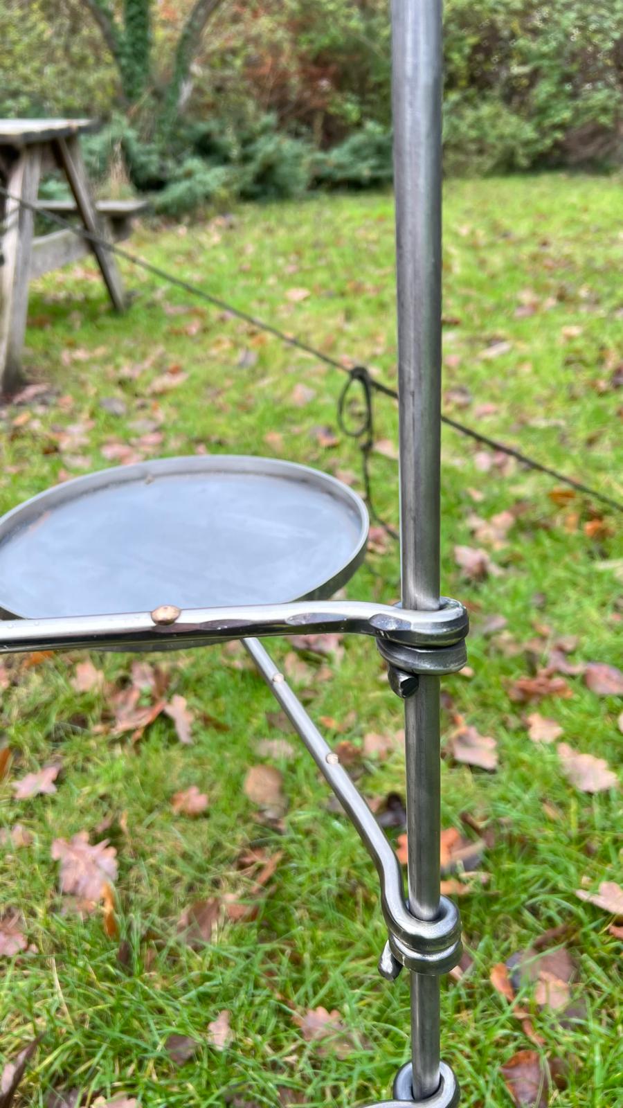 Stainless steel Large Fire Anchor. Campfire Swing Arm for Open Fire BBQ Cooking