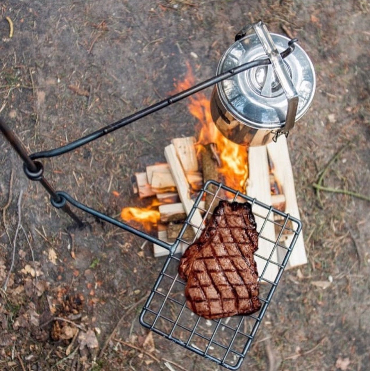 First Edition Grill Mini Fire Anchor - Cook Swing Arm - Bushcraft Cooking Gear