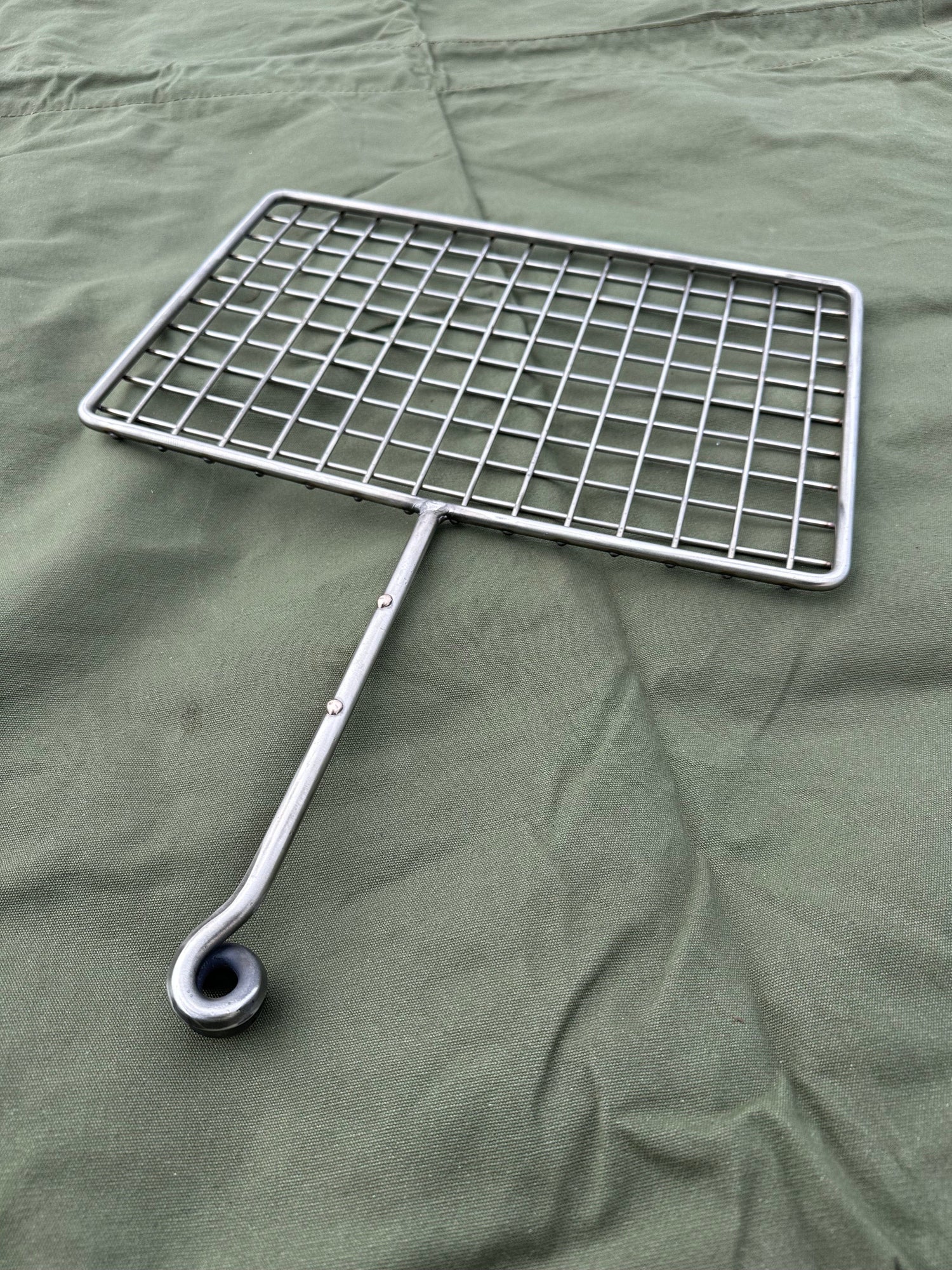Premium Stainless Steel Fire Anchor with Swing Arm – Campfire Cooking Setup
