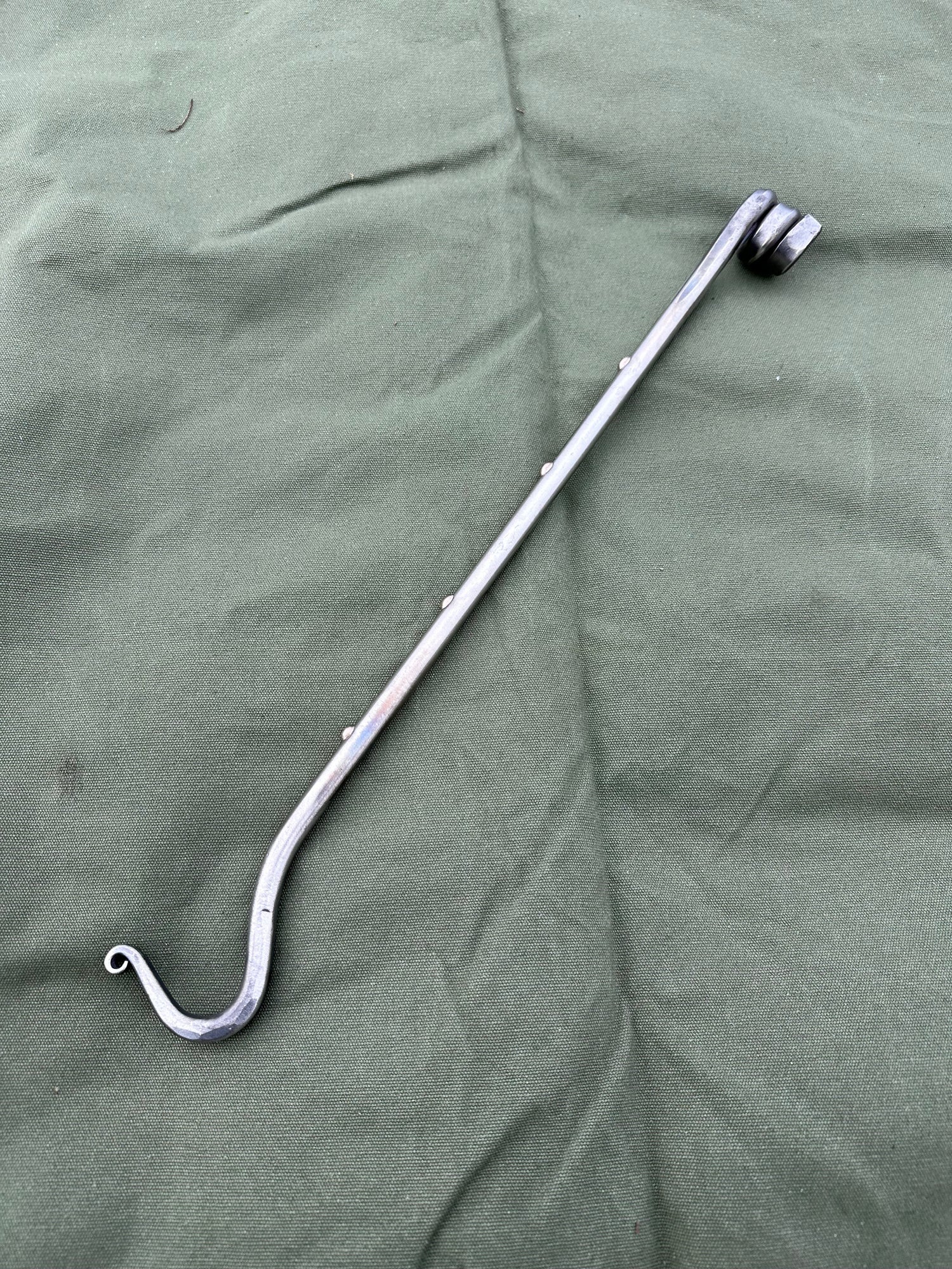 Premium Stainless Steel Fire Anchor with Swing Arm – Campfire Cooking Setup