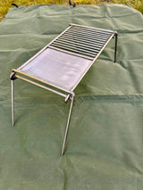 Stainless Steel Camp Grill with Skillet Plate - Folding Camp Grill