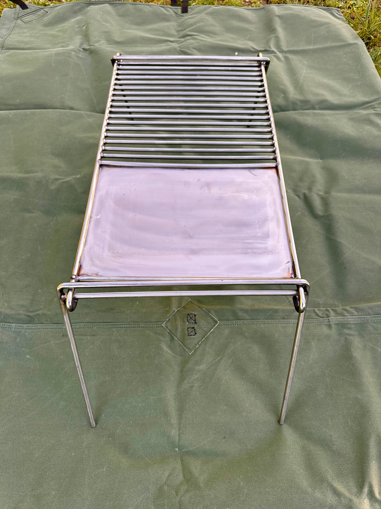NEW Stainless Steel Base Camp Grill with Skillet Plate ideal for large groups