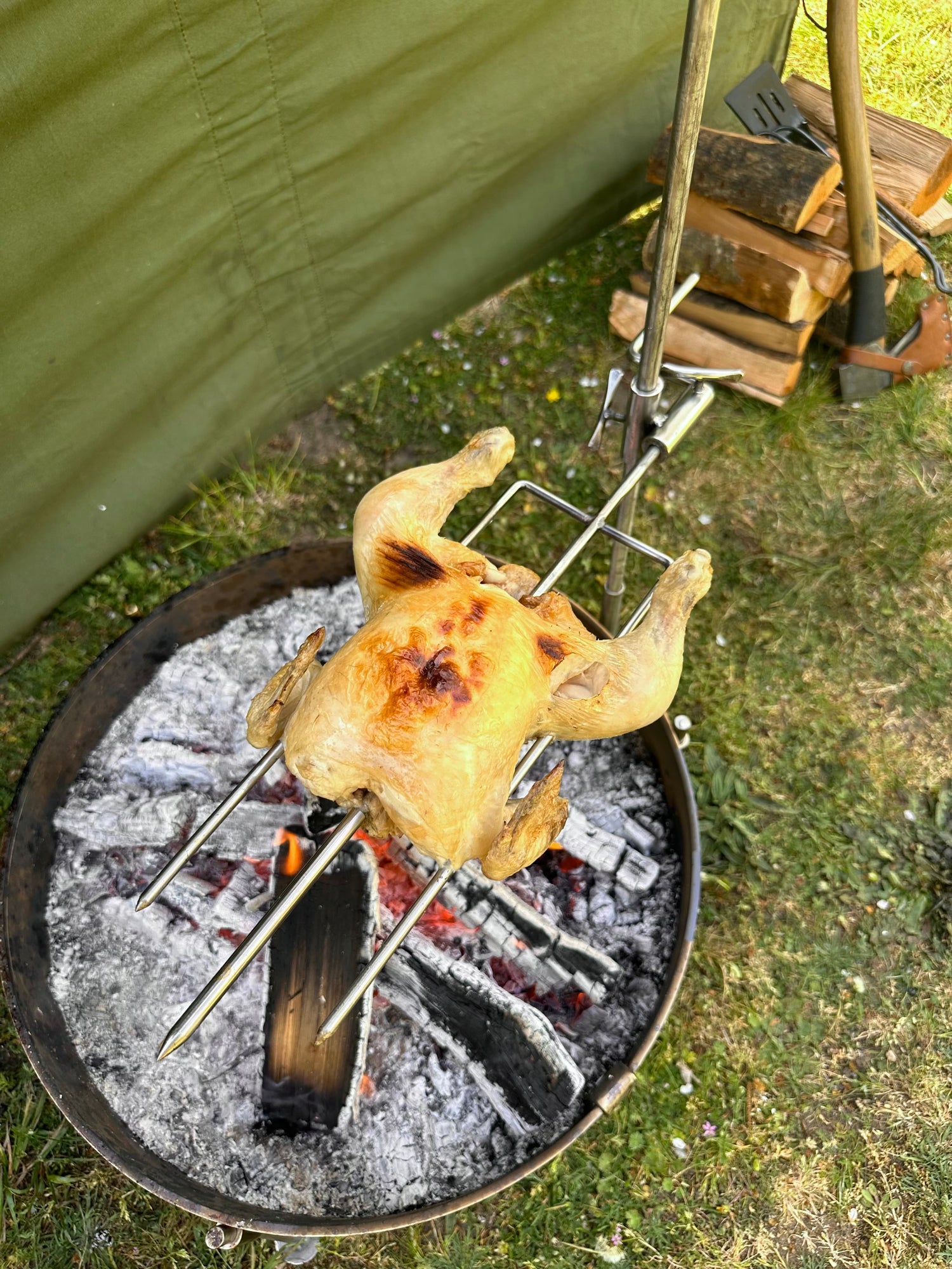 Spit Roast Rotisserie Stainless Steel for Large Fire Anchors - 35/50cm Cook Stations