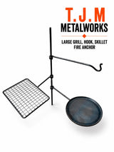 3 Arm Fire Anchor – Grill, Skillet & Hook Arms for Garden, Camping & Bushcraft