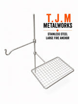 Premium Stainless Steel Fire Anchor with Swing Arm – Campfire Cooking Setup