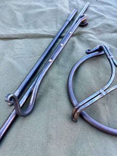 Large 2 Arm Pan Fire Anchor. Portable BBQ Setup. Hanging Pots, Kettles, Frying