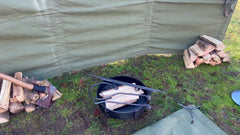 Large 2 Arm Pan Fire Anchor. Portable BBQ Setup. Hanging Pots, Kettles, Frying